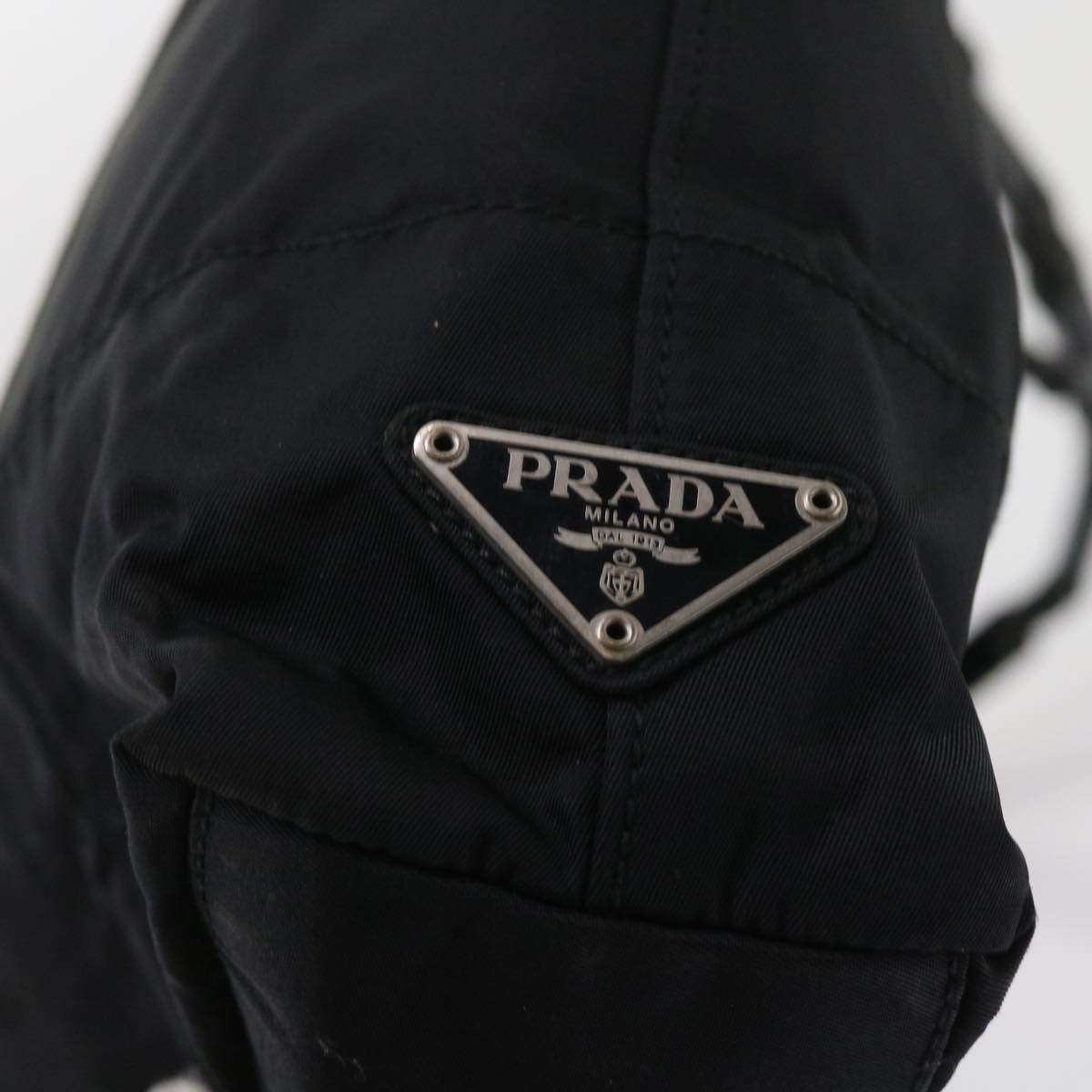 PRADA Shoulder Bag Nylon Black Auth bs8907