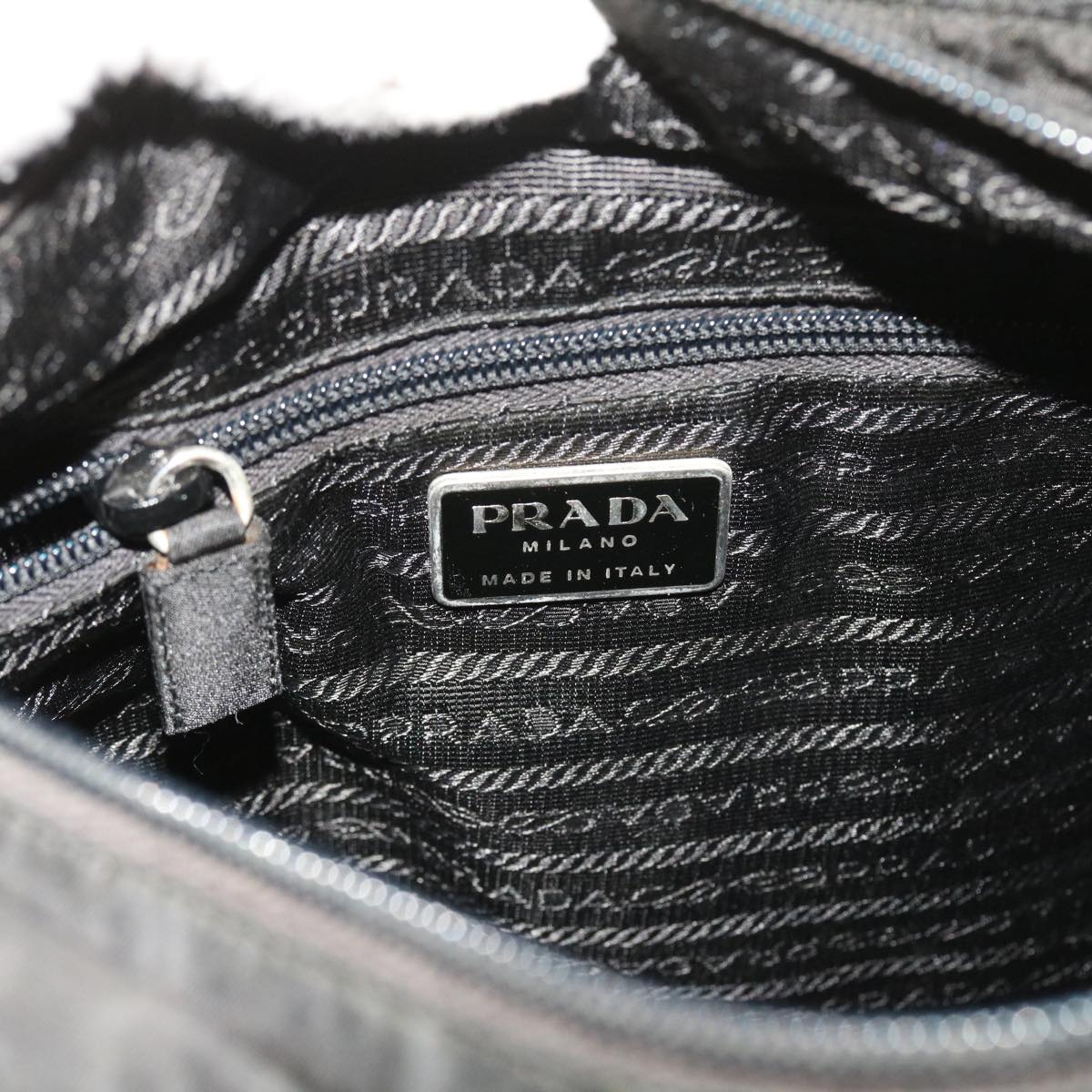 PRADA Shoulder Bag Nylon Black Auth bs8907