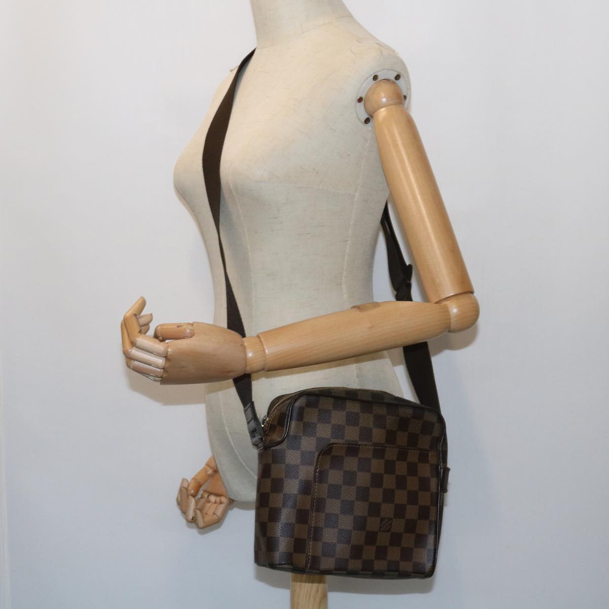 LOUIS VUITTON Damier Ebene Olaf PM Shoulder Bag N41442 LV Auth bs8919