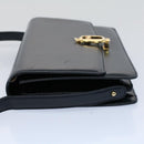 CELINE Shoulder Bag Leather Navy Auth bs8957-3