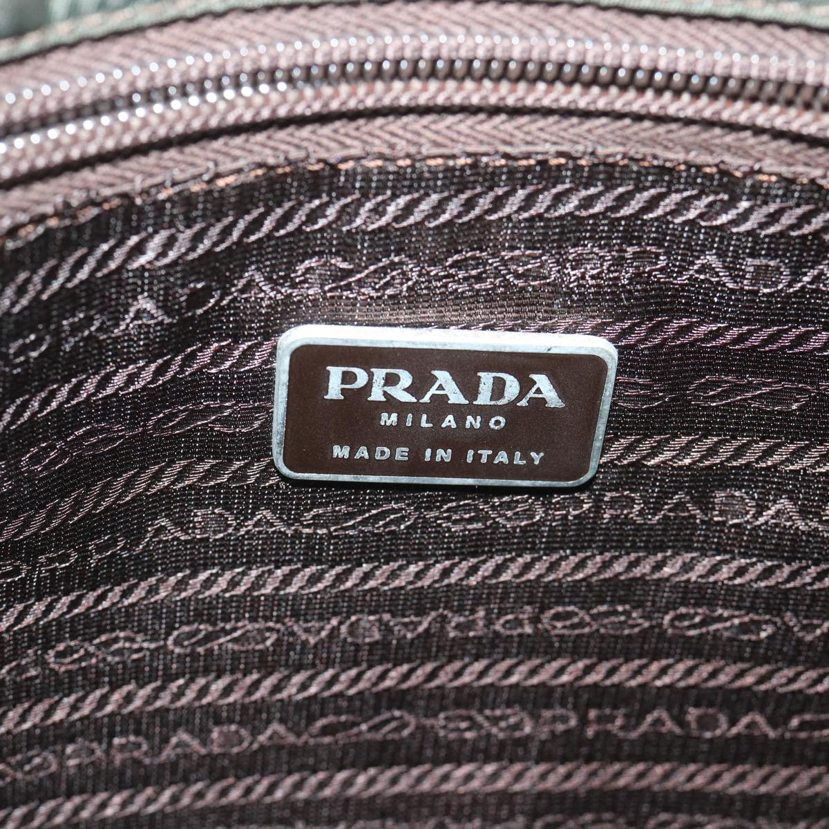 PRADA Shoulder Bag Nylon Green Auth bs8995