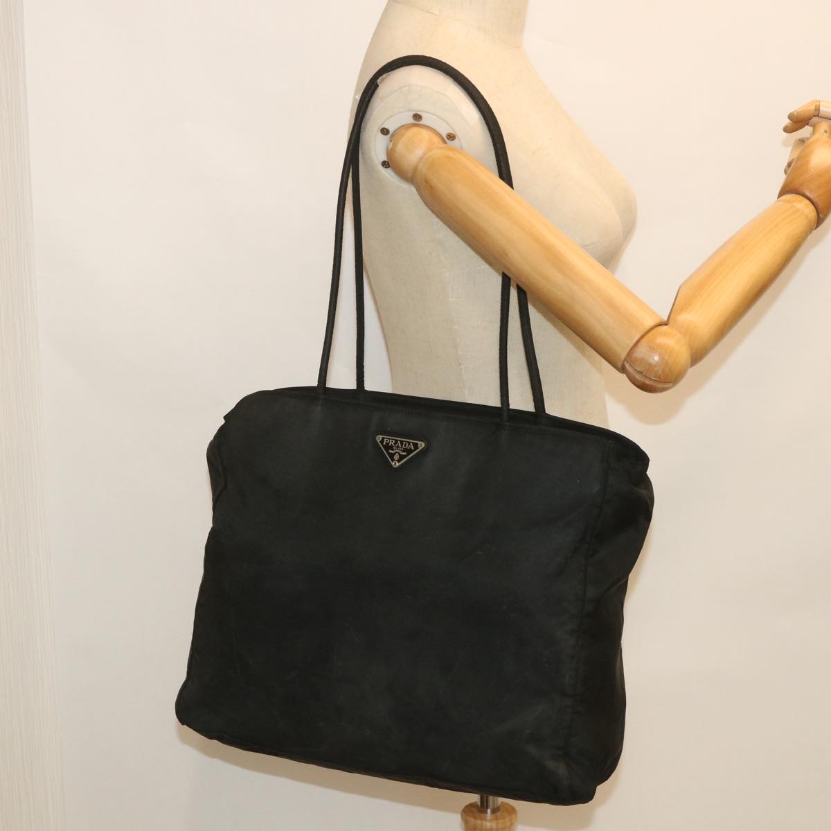 PRADA Shoulder Bag Nylon Black Auth bs9005