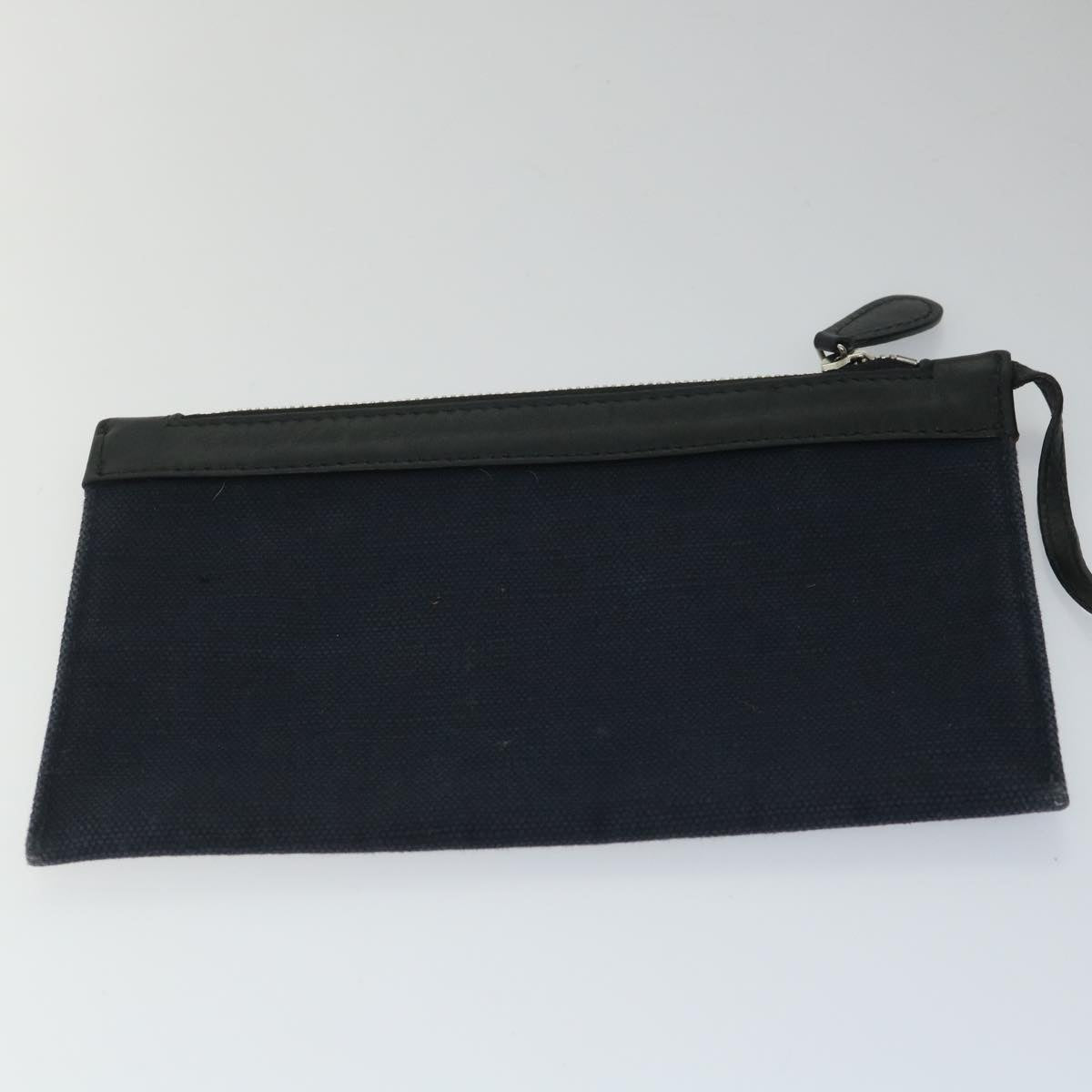 BALENCIAGA Tote Bag Canvas Navy Black Auth bs9027