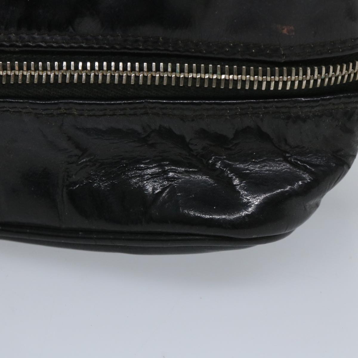 CHANEL Clutch Bag Patent leather Black CC Auth bs9031