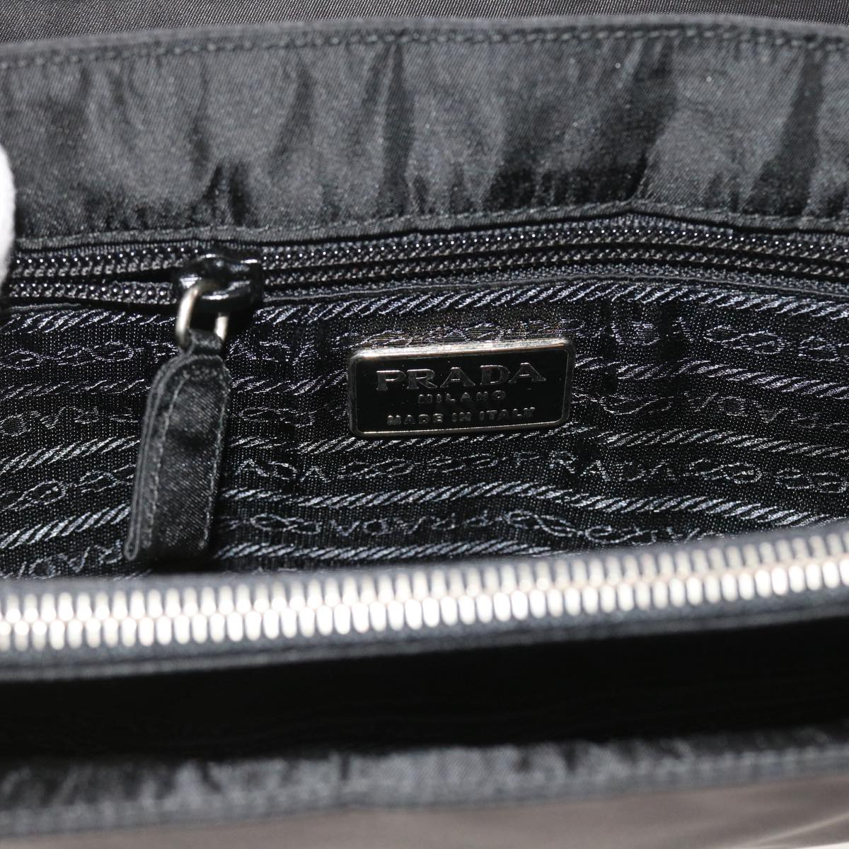 PRADA Shoulder Bag Nylon Black Auth bs9038