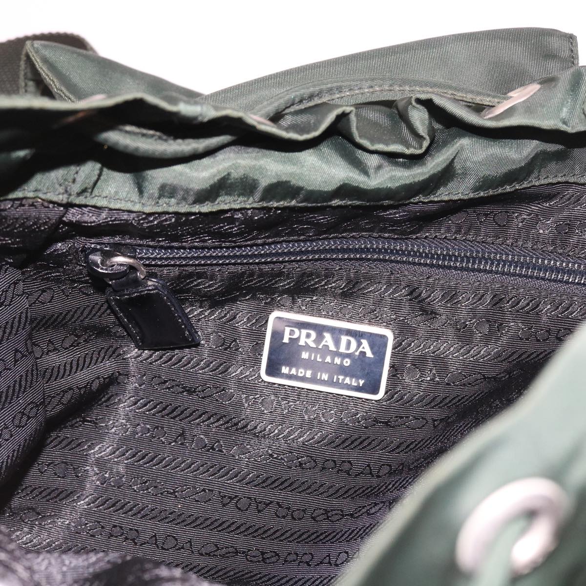 PRADA Backpack Nylon Green Auth bs9039