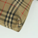 Burberrys Nova Check Clutch Bag Canvas Nylon Beige Auth bs9050-14