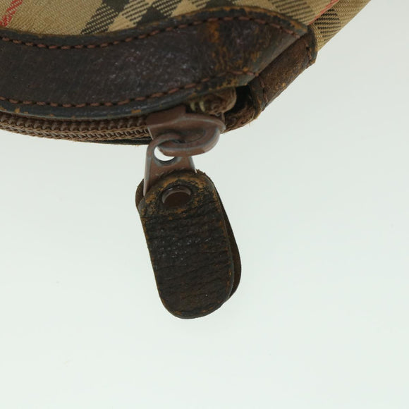 Burberrys Nova Check Clutch Bag Canvas Nylon Beige Auth bs9050