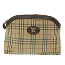 Burberrys Nova Check Clutch Bag Canvas Nylon Beige Auth bs9050-13