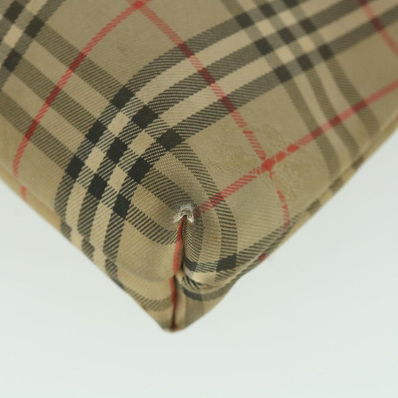 Burberrys Nova Check Clutch Bag Canvas Nylon Beige Auth bs9050