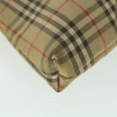 Burberrys Nova Check Clutch Bag Canvas Nylon Beige Auth bs9050-8