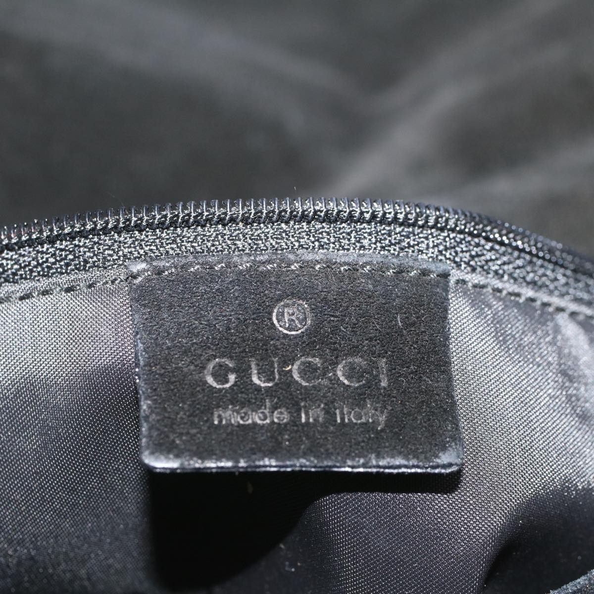 GUCCI Bamboo Shoulder Bag Suede Black 001 3289 2404 Auth bs9084