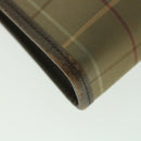 Burberrys Nova Check Clutch Bag Nylon Canvas Brown Auth bs9092-16