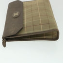 Burberrys Nova Check Clutch Bag Nylon Canvas Brown Auth bs9092-4