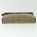 Burberrys Nova Check Clutch Bag Nylon Canvas Brown Auth bs9092-7