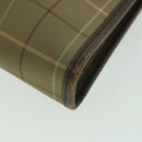 Burberrys Nova Check Clutch Bag Nylon Canvas Brown Auth bs9092-14