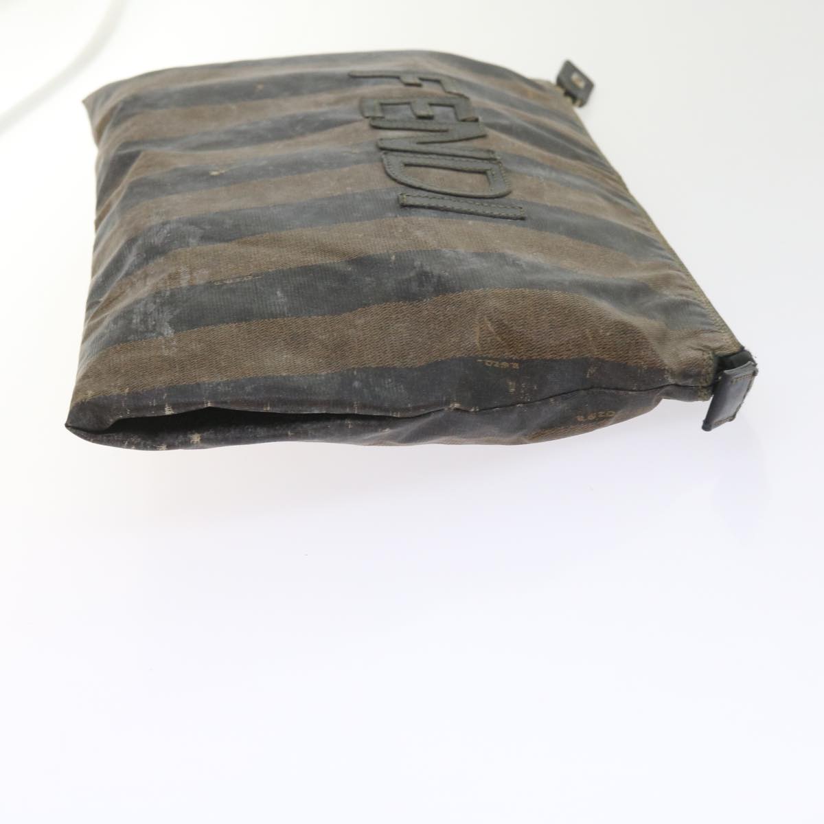 FENDI Pecan Canvas Hand Bag Coated Canvas 3Set Brown Black Auth bs9108