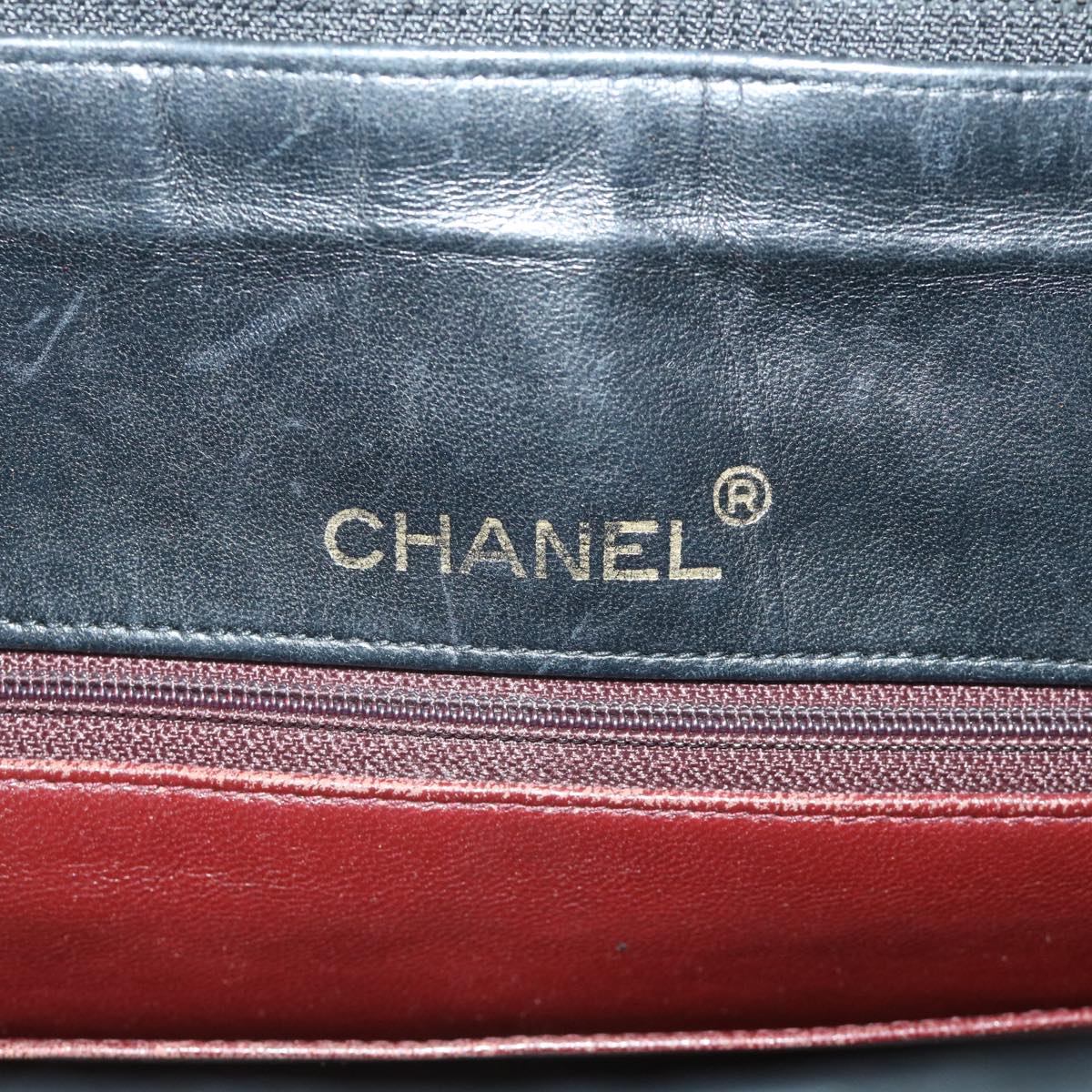 CHANEL Matelasse Chain Shoulder Bag Leather Black CC Auth bs9160