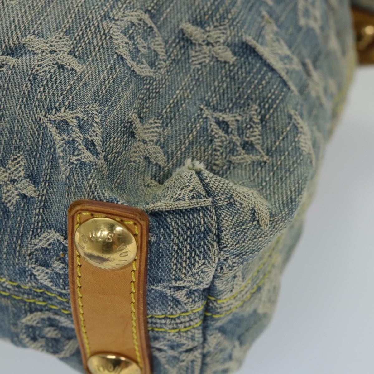 LOUIS VUITTON Monogram Denim Buggy PM Shoulder Bag Blue M95049 LV Auth bs9187