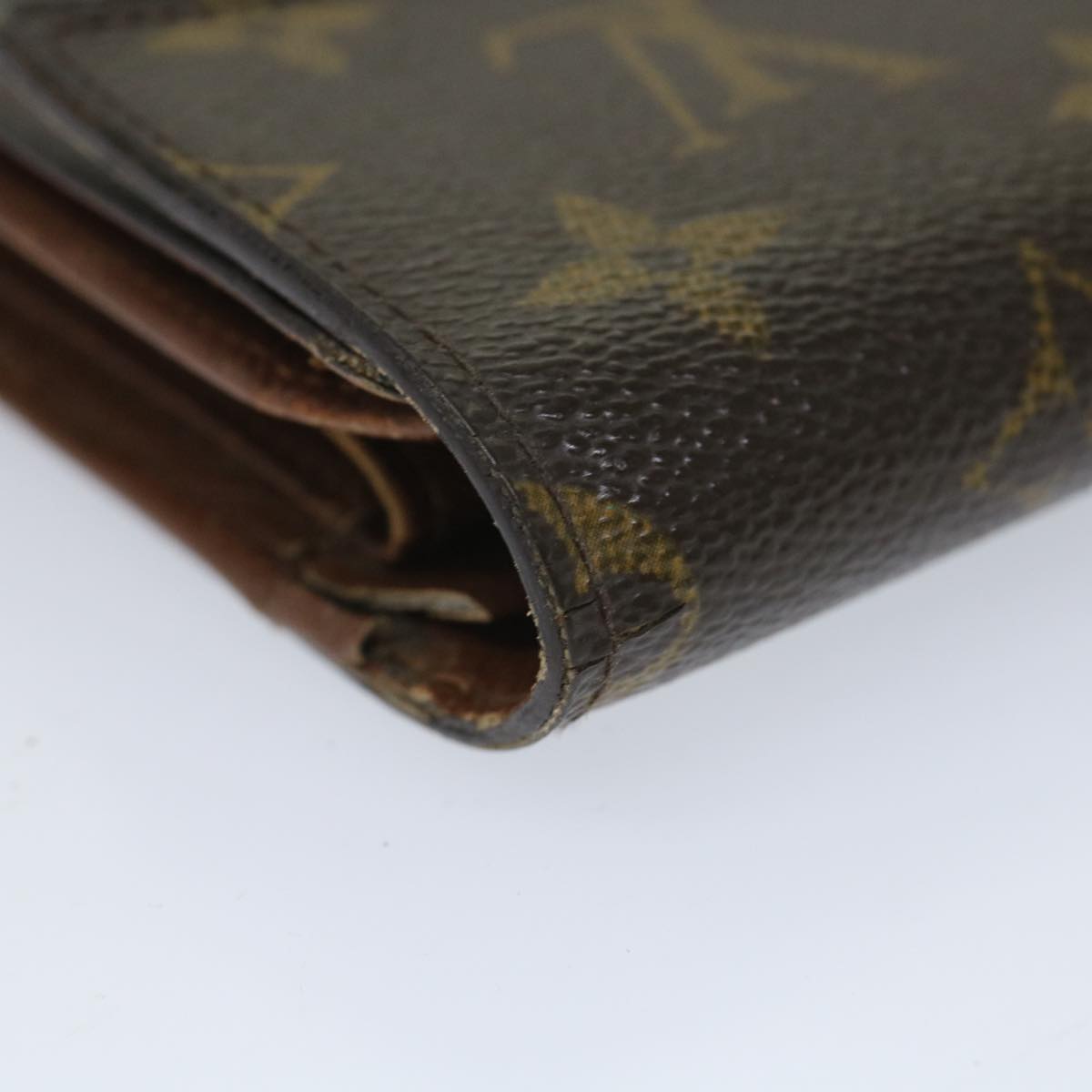 LOUIS VUITTON Monogram Porte Tresor Etui Chequier Wallet M61200 LV Auth bs9204