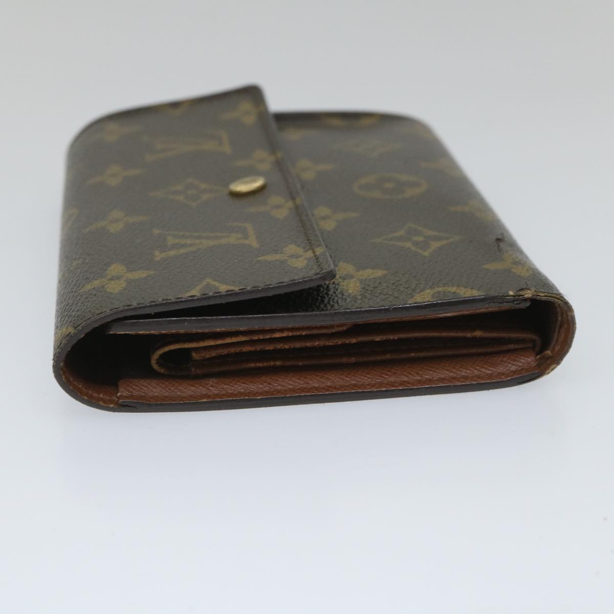 LOUIS VUITTON Monogram Porte Tresor Etui Chequier Wallet M61200 LV Auth bs9204