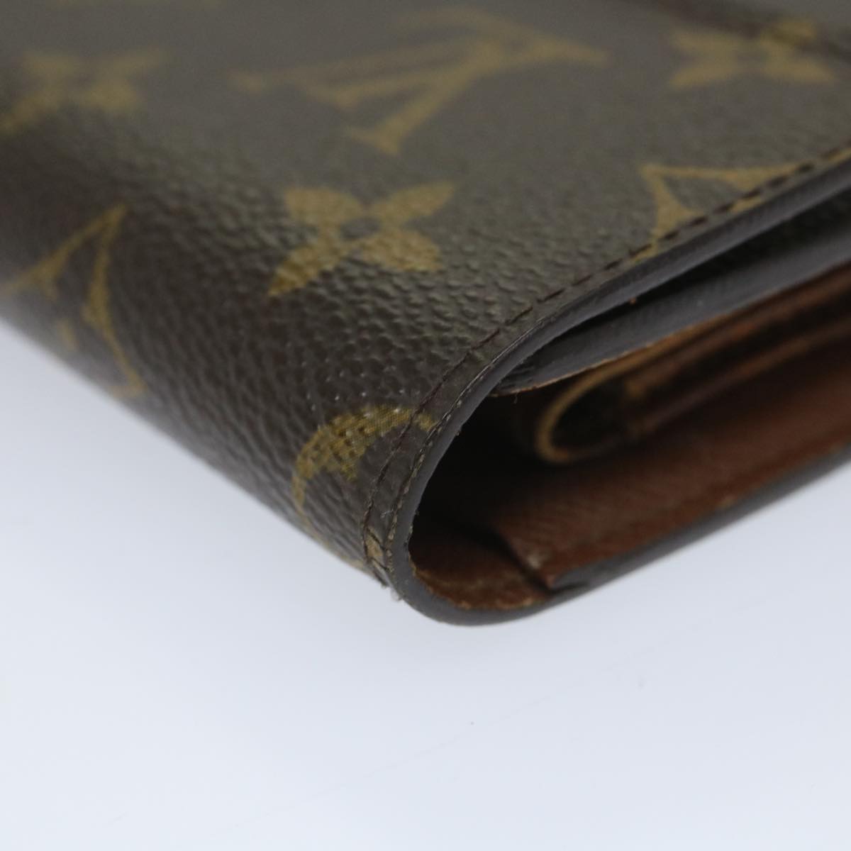 LOUIS VUITTON Monogram Porte Tresor Etui Chequier Wallet M61200 LV Auth bs9204