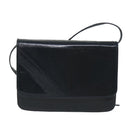 BALLY Shoulder Bag Leather Black Auth bs9210-13