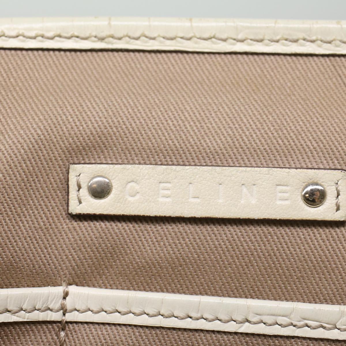 CELINE Macadam Canvas Tote Bag Beige Auth bs9213