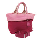 PRADA Hand Bag Nylon 2way Pink Auth bs9228-1