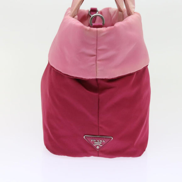 PRADA Hand Bag Nylon 2way Pink Auth bs9228