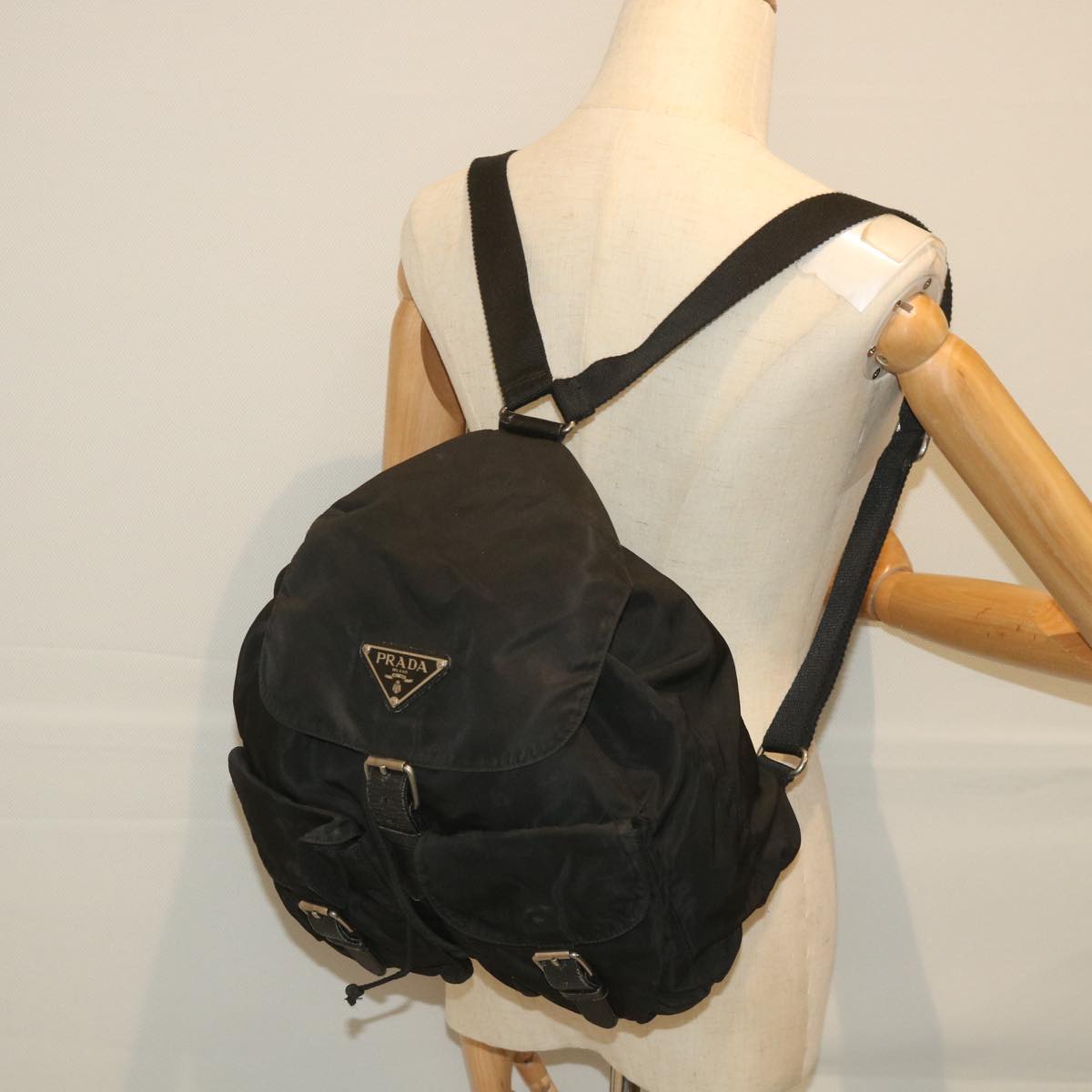 PRADA Backpack Nylon Black Auth bs9240