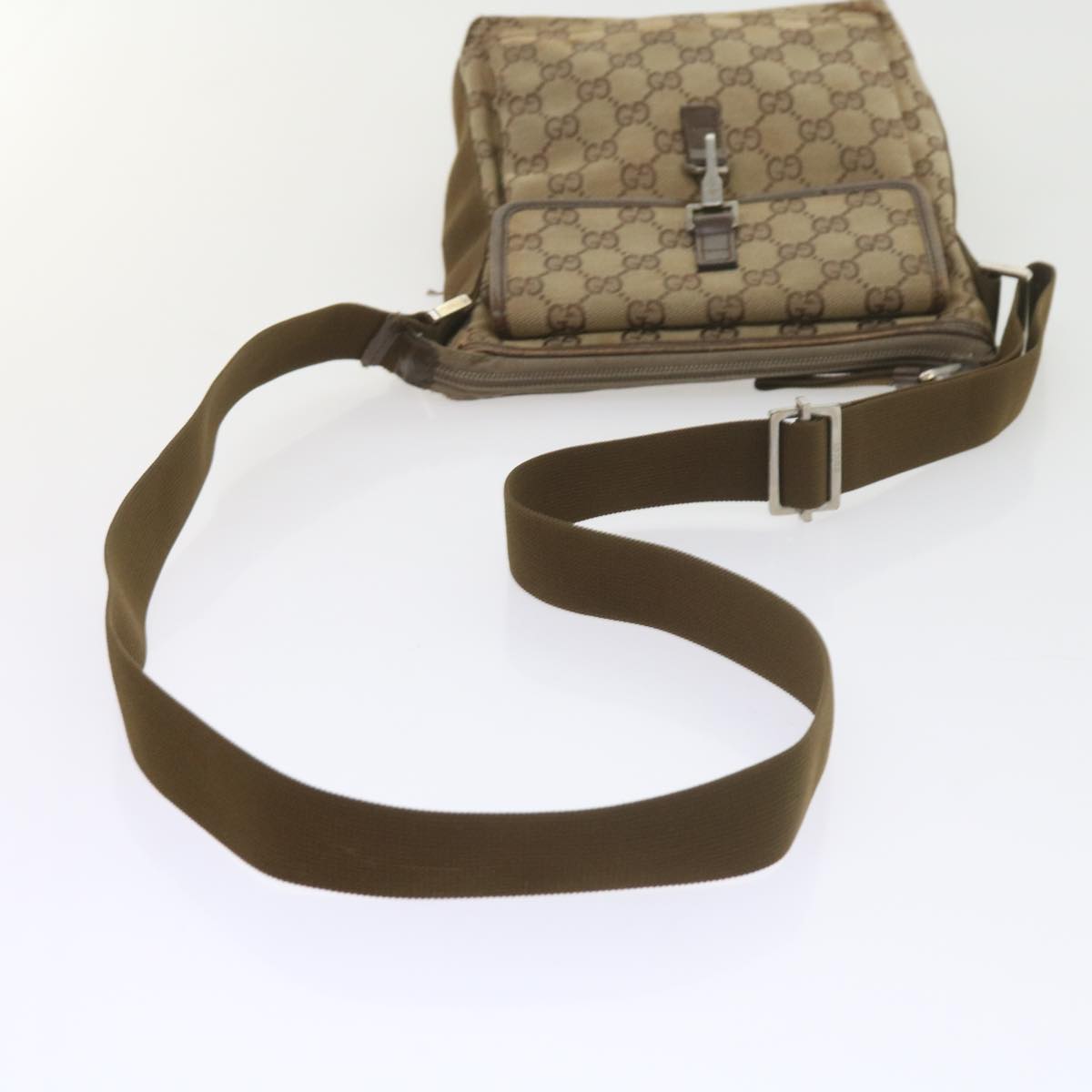 GUCCI GG Canvas Web Sherry Line Shoulder Bag 2Set Beige Green Red Auth bs9278