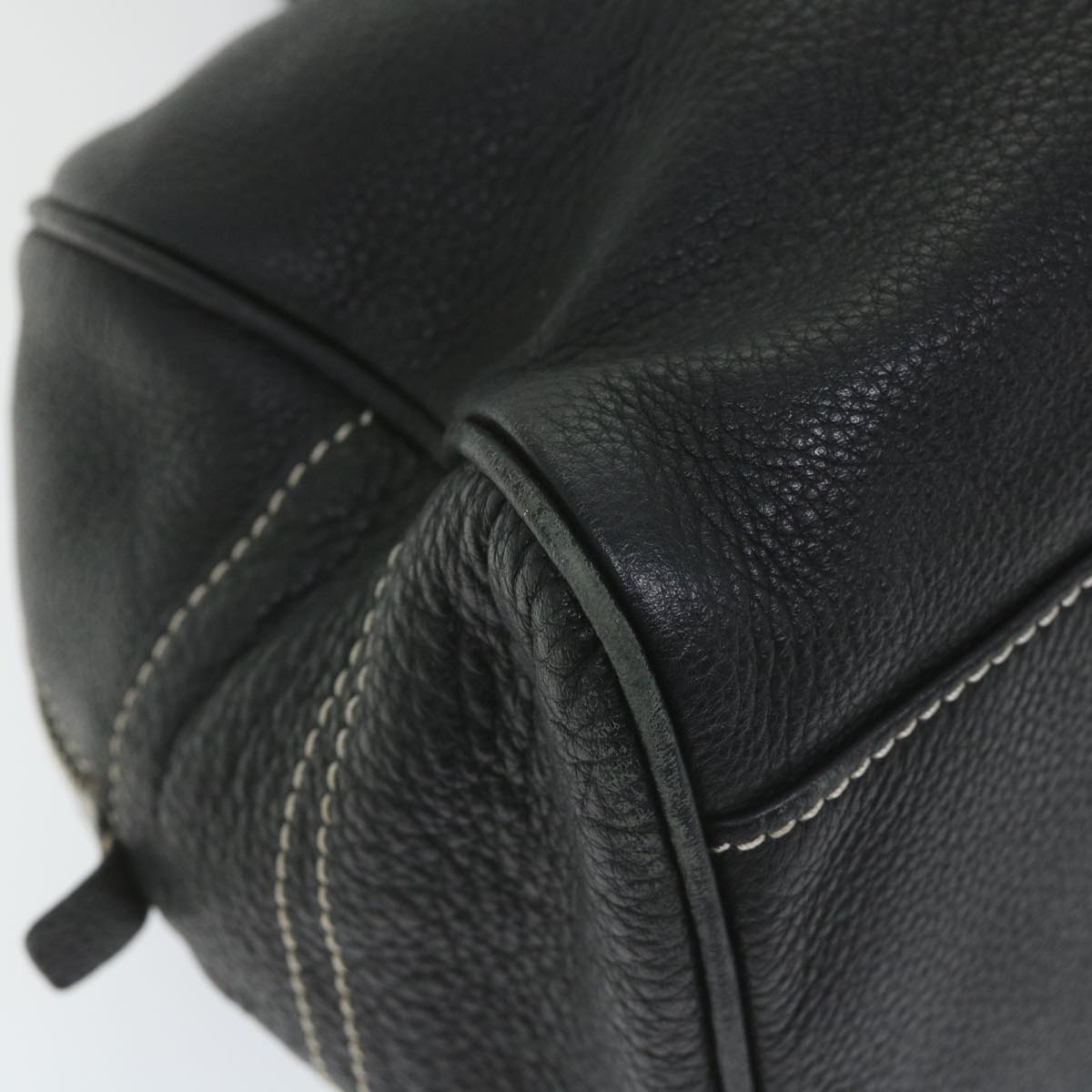 CELINE Hand Bag Leather Navy Auth bs9342