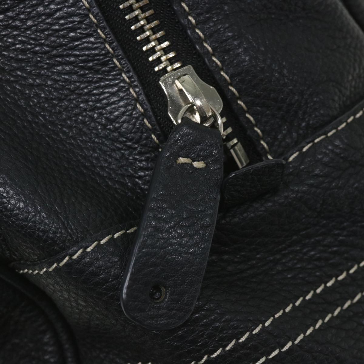 CELINE Hand Bag Leather Navy Auth bs9342