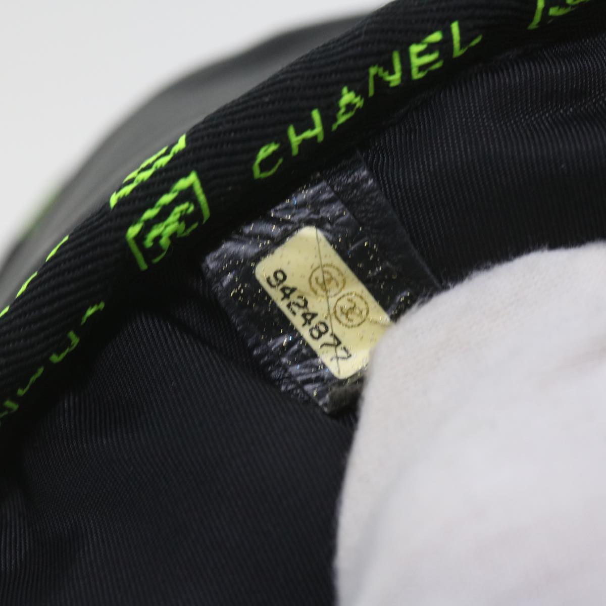 CHANEL Sports Shoulder Bag Nylon Black CC Auth bs9352