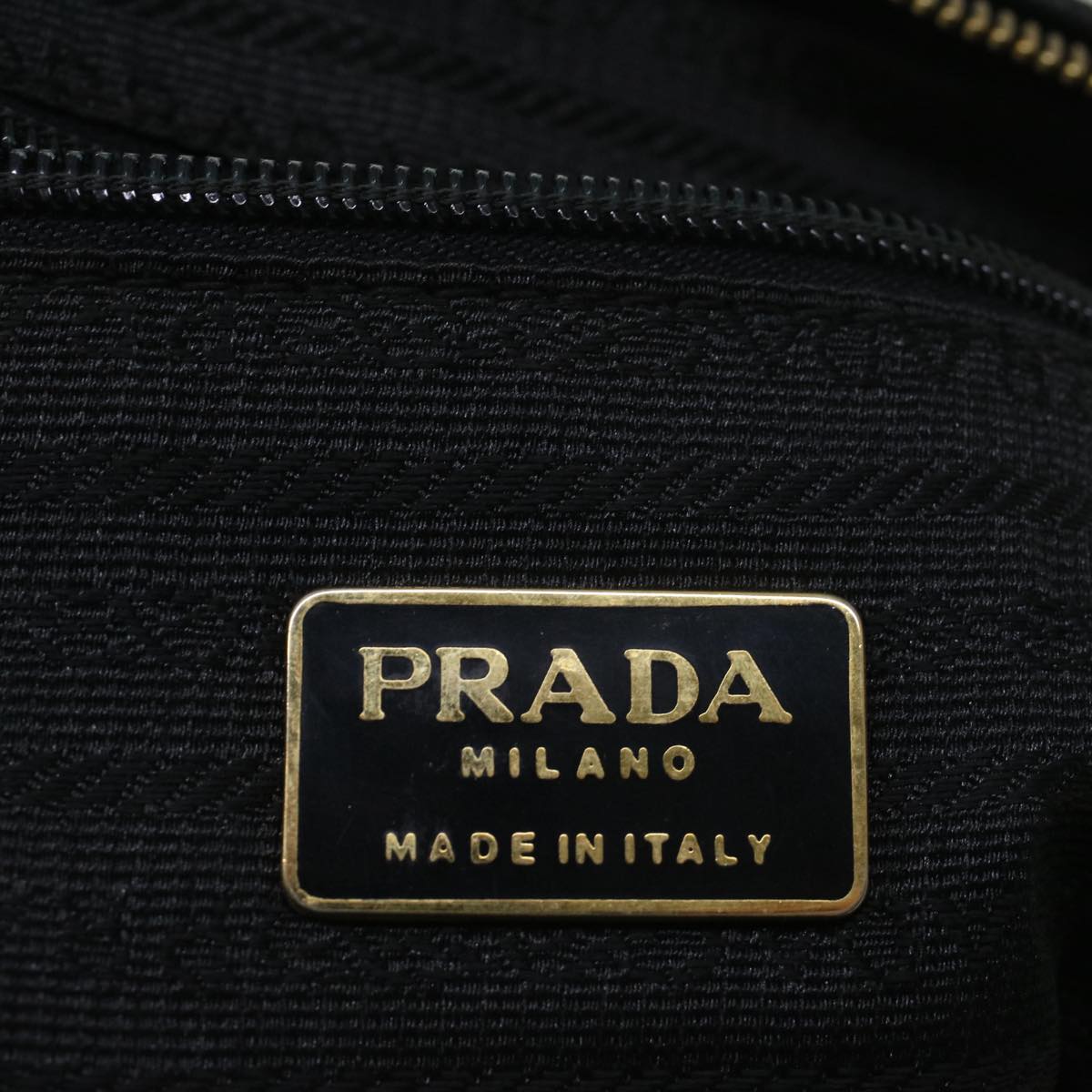 PRADA Chain Boston Bag Nylon Black Auth bs9384