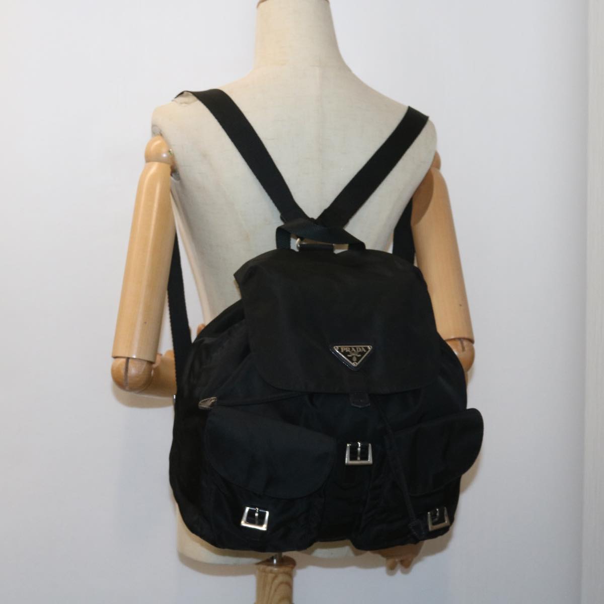 PRADA Backpack Nylon Black Auth bs9525