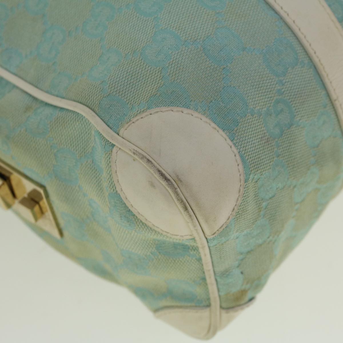 GUCCI GG Canvas Shoulder Bag Light Blue 000 0851 3754 Auth bs9545