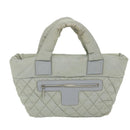 CHANEL Cococoon Hand Bag Nylon Gray CC Auth bs9551-13