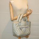 CHANEL Cococoon Hand Bag Nylon Gray CC Auth bs9551-22