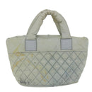 CHANEL Cococoon Hand Bag Nylon Gray CC Auth bs9551-2