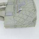 CHANEL Cococoon Hand Bag Nylon Gray CC Auth bs9551-4