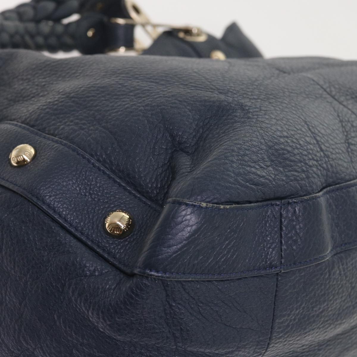 Miu Miu Shoulder Bag Leather Navy Auth bs9572