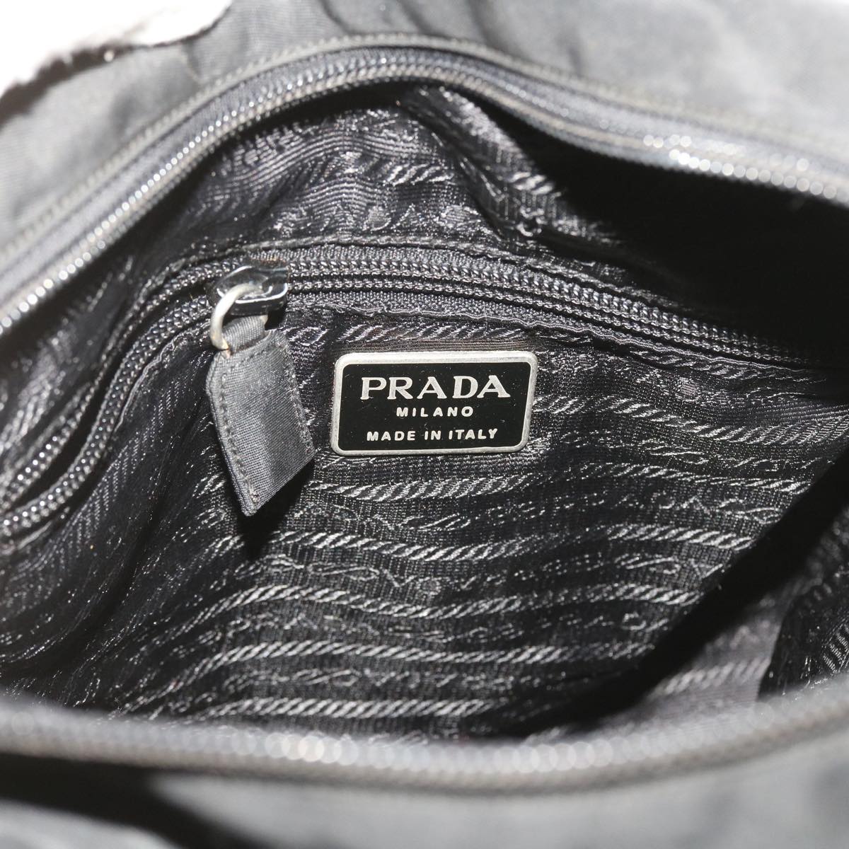 PRADA Shoulder Bag Nylon Black Auth bs9573