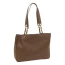 CHANEL Chain Shoulder Bag Patent leather Brown CC Auth bs9580-1