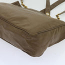 CHANEL Chain Shoulder Bag Patent leather Brown CC Auth bs9580-9