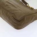 CHANEL Chain Shoulder Bag Patent leather Brown CC Auth bs9580-16