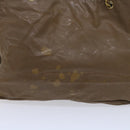 CHANEL Chain Shoulder Bag Patent leather Brown CC Auth bs9580-3