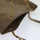 CHANEL Chain Shoulder Bag Patent leather Brown CC Auth bs9580-7