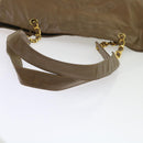 CHANEL Chain Shoulder Bag Patent leather Brown CC Auth bs9580-8